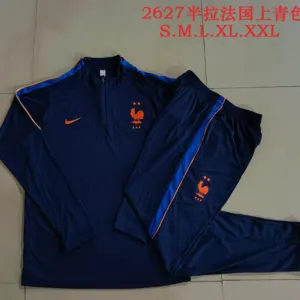26/27 Adults Half Pull France cyan Tracksuit