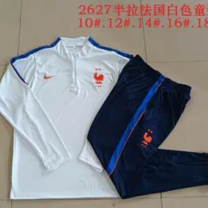 26/27 Kids Half Pull France white Tracksuit
